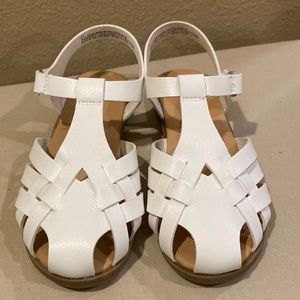 Cat & Jack white sandals, Size 11, Worn One time indoors, pristine condition!